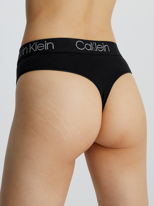 BLACK High Waisted Thong - Body for women CALVIN KLEIN