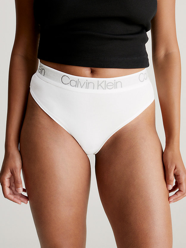 white 3 pack high waisted thongs - body for women calvin klein