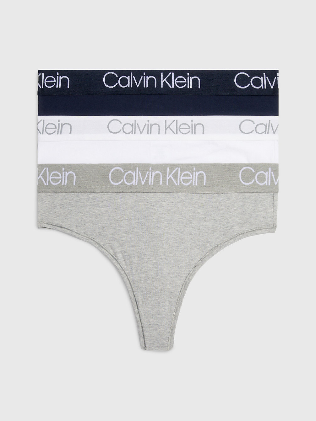GREY / WHITE / BLUE Lot De 3 Strings Taille Haute - Body undefined femmes Calvin Klein