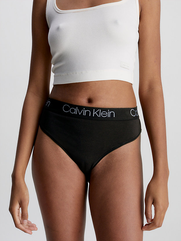 BLACK/WHITE/GREY HEATHER 3 Pack High Waisted Thongs - Body for women CALVIN KLEIN