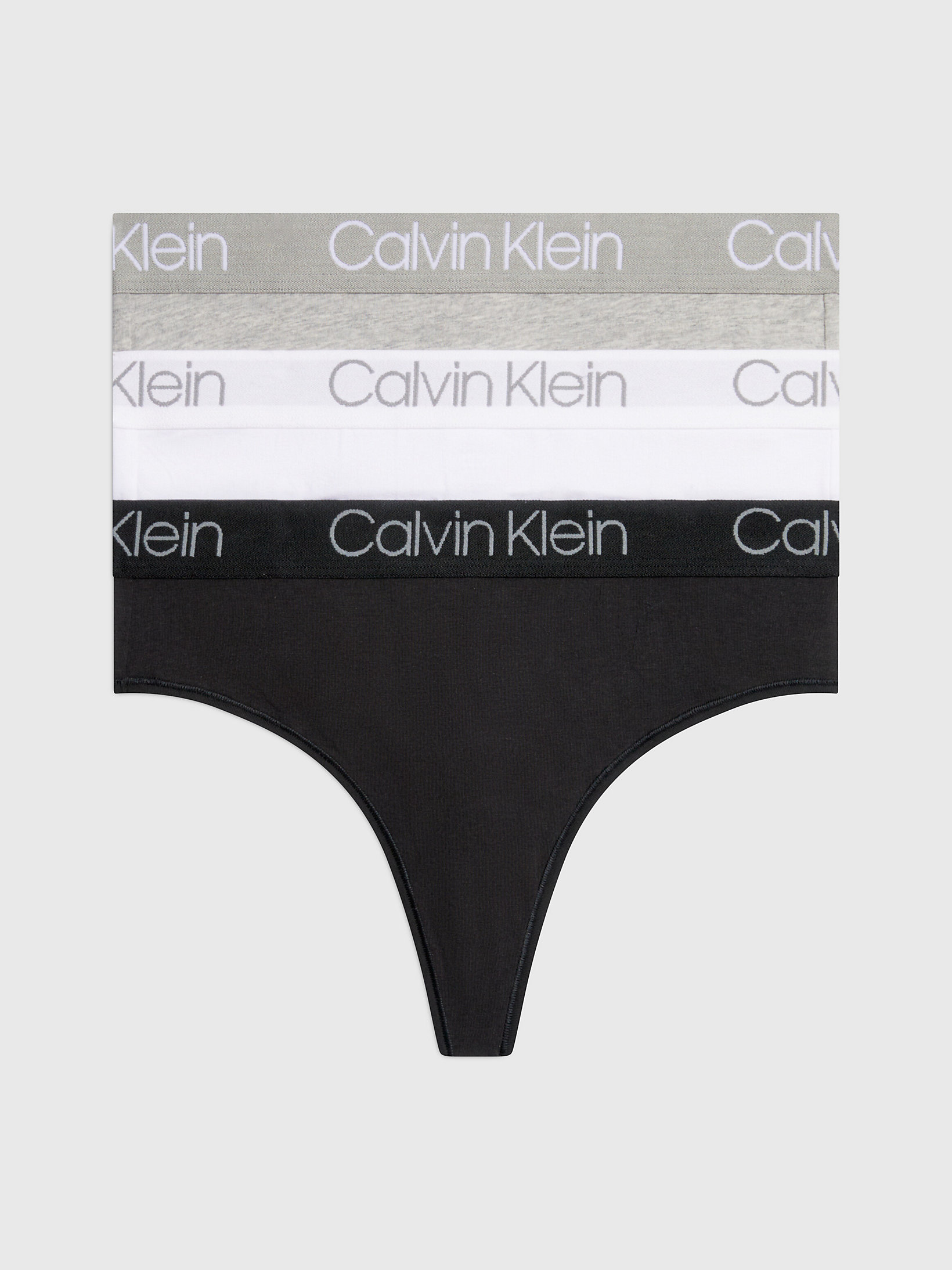 Black/white/grey Heather 3 Pack High Waisted Thongs - Body undefined women Calvin Klein