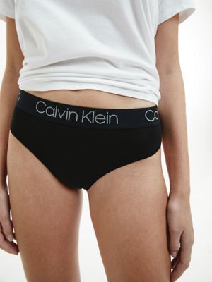 Calvin Klein Lot de 3 strings pour femme, Noir, Moyen : : Mode