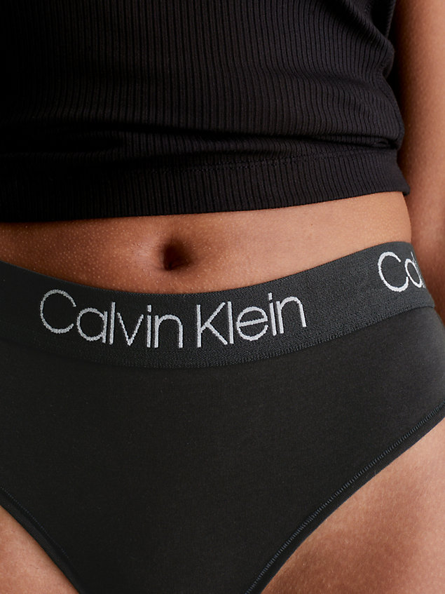 black 3 pack high waisted thongs - body for women calvin klein