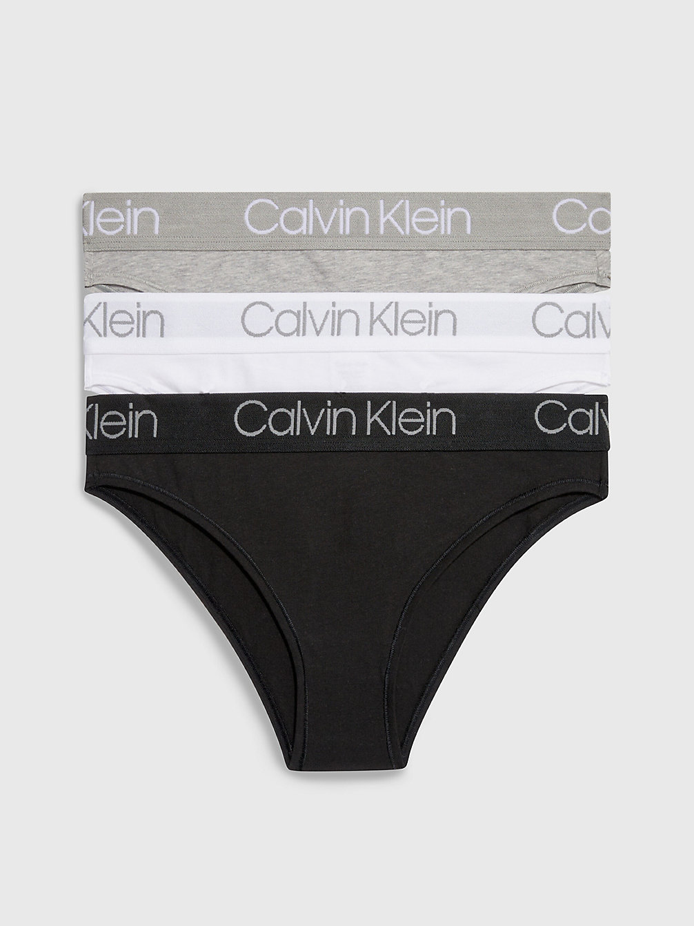 BLACK/WHITE/GREY HEATHER 3er-Pack Tanga-Slips - Body undefined Damen Calvin Klein