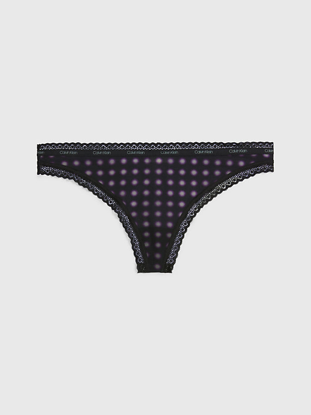 blur dots black thong - bottoms up for women calvin klein