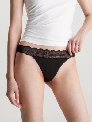  Calvin Klein Women's Flirt Micro Lace Thong, QD3705, Black, XS  : Clothing, Shoes & Jewelry