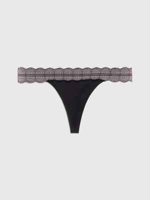 Calcinha Tanga Black Lace - Calvin Klein Underwear - Preto - Shop2gether