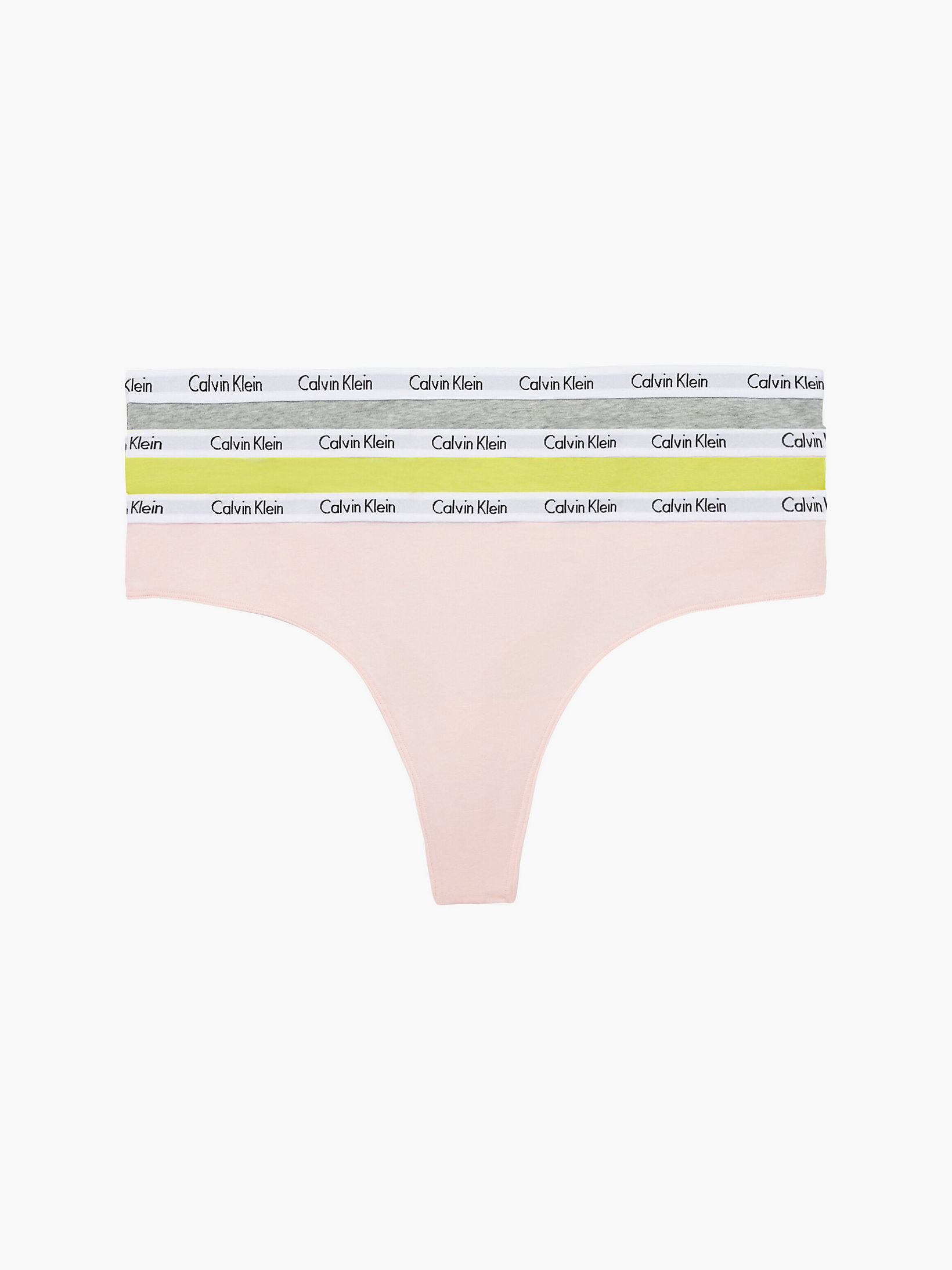 Coral Cor/cyber Green/grey Plus Size 3 Pack Thongs - Carousel undefined women Calvin Klein