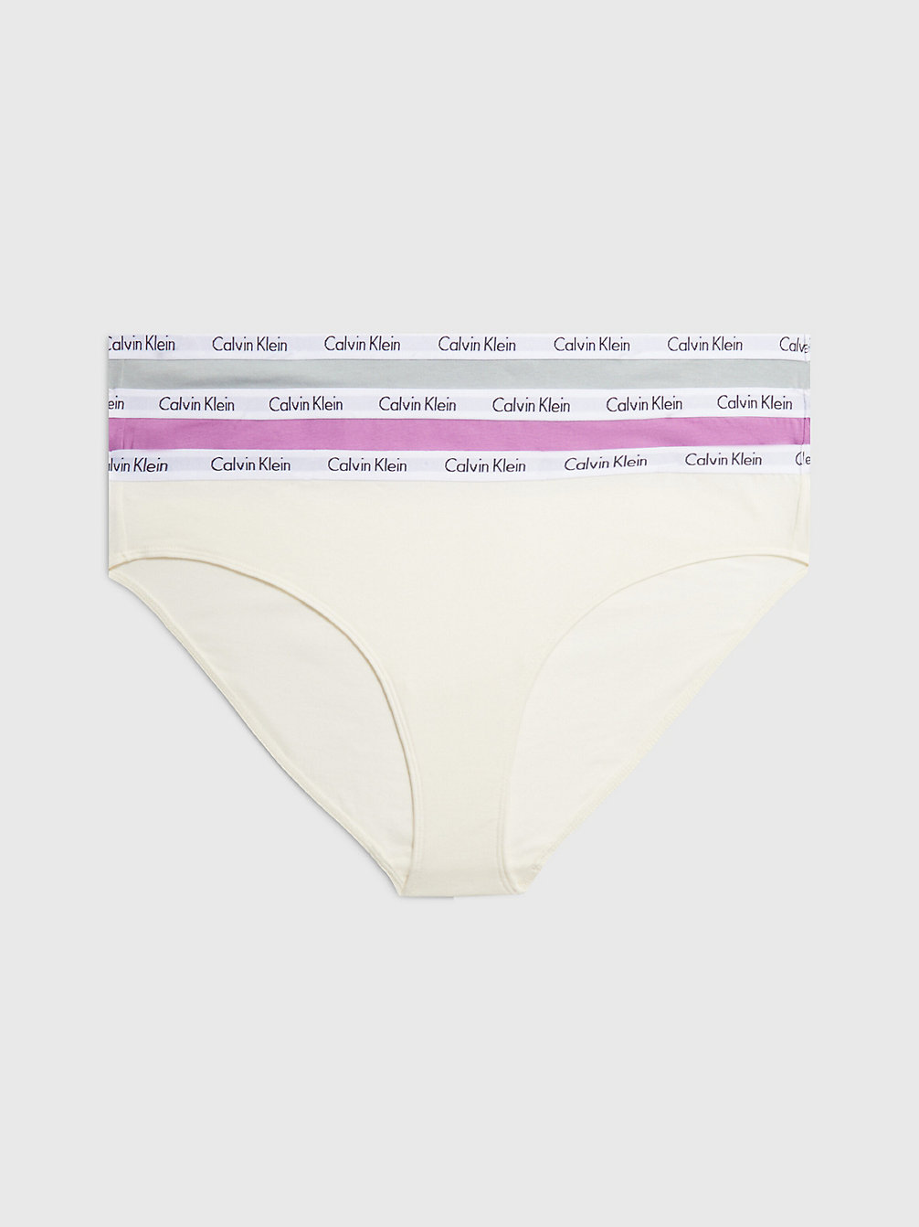 SILVER/VANILLA/IRIS 3-Pack Grote Maat Bikini Slips - Carousel undefined dames Calvin Klein