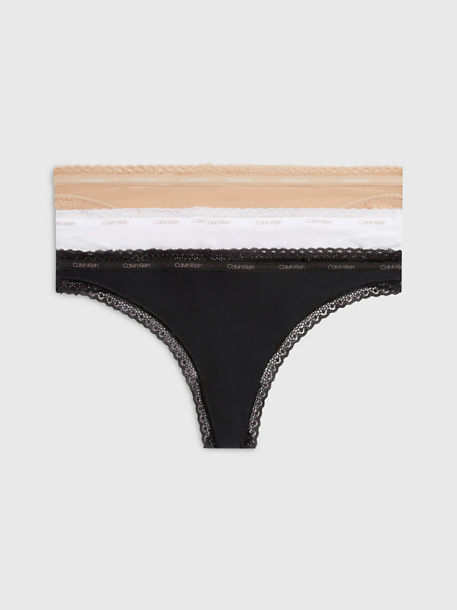 Pack De 3 Tangas - Bottoms Up > Black/white/honey Almond > undefined mujer > Calvin Klein