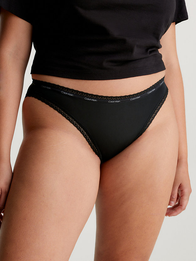 thyme/ash rose/ black 3 pack bikini briefs - bottoms up for women calvin klein
