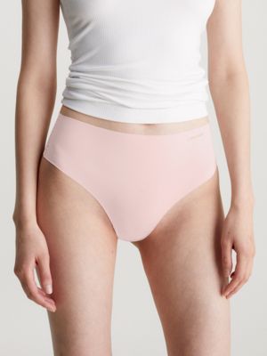 Calvin Klein Womens Invisibles High-Waist Thong Panty Small Black 