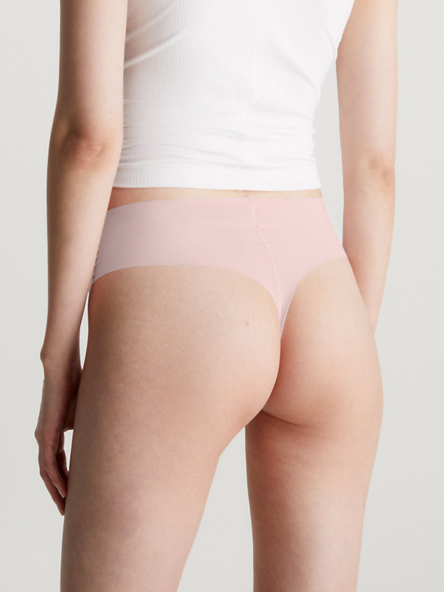 pink high waisted thong - invisibles for women calvin klein
