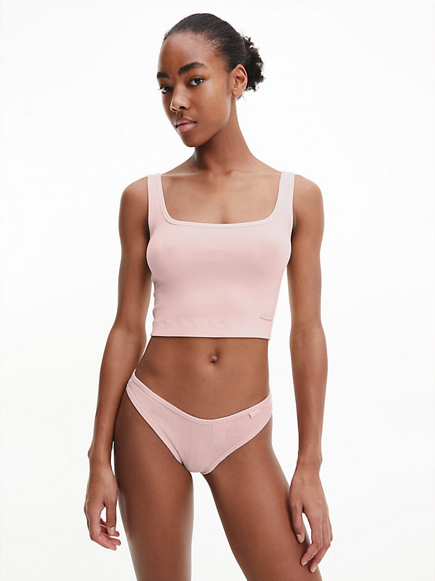 barely pink thong - pure ribbed for women calvin klein