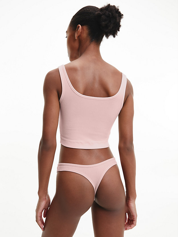 barely pink thong - pure ribbed for women calvin klein