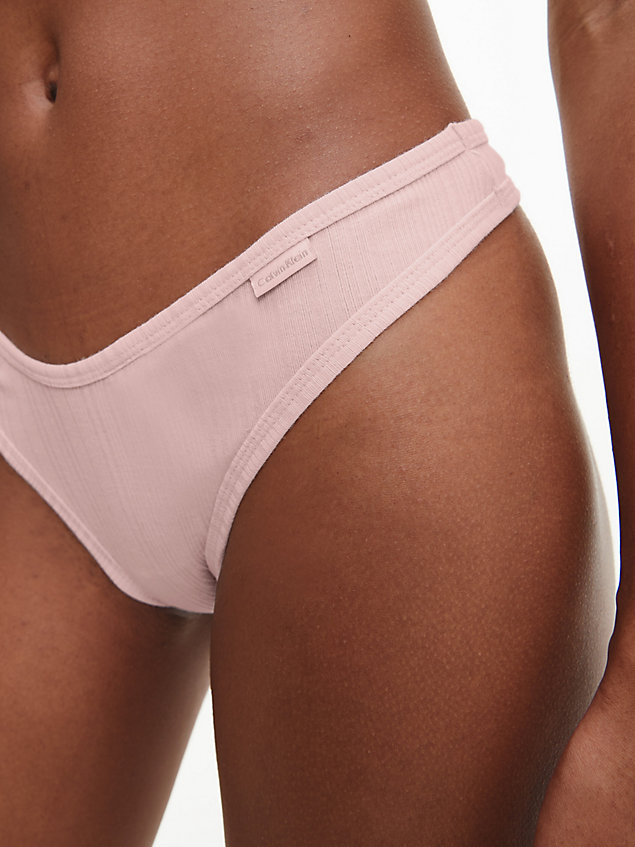 pink thong - pure ribbed for women calvin klein
