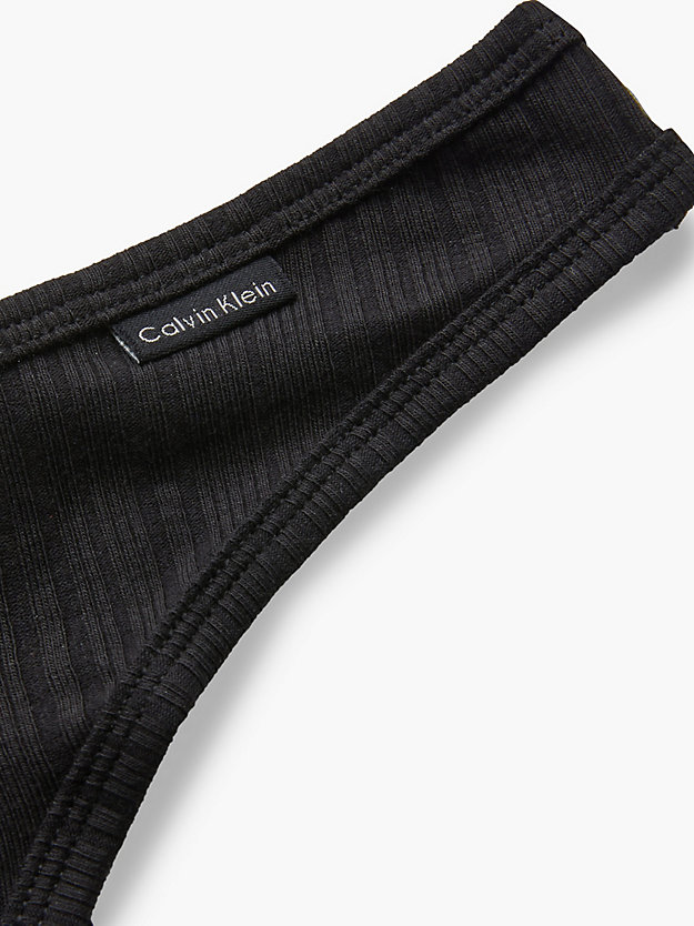 black thong - pure ribbed for women calvin klein