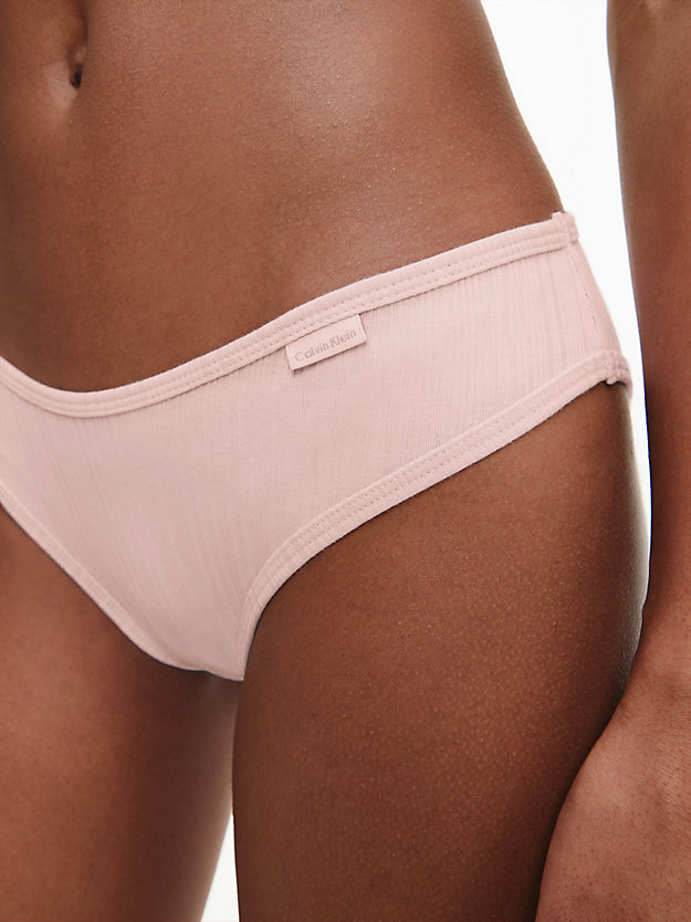 barely pink bikini briefs - pure ribbed for women calvin klein