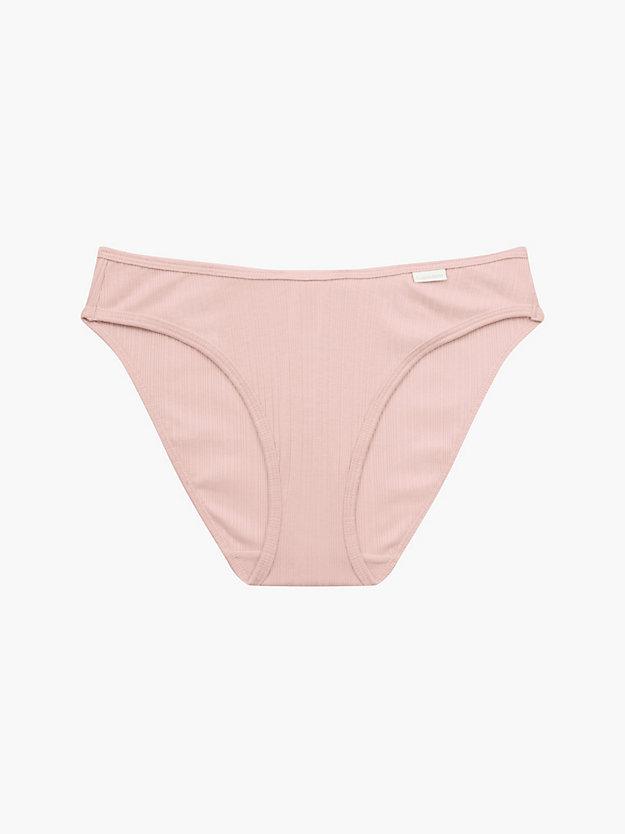 barely pink bikini briefs - pure ribbed for women calvin klein
