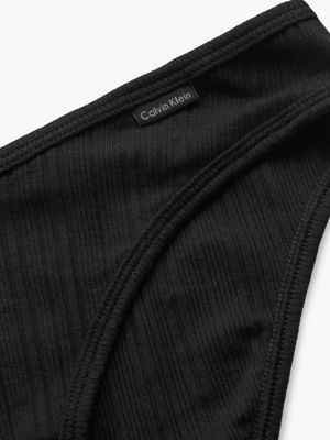 black bikini briefs - pure ribbed for women calvin klein