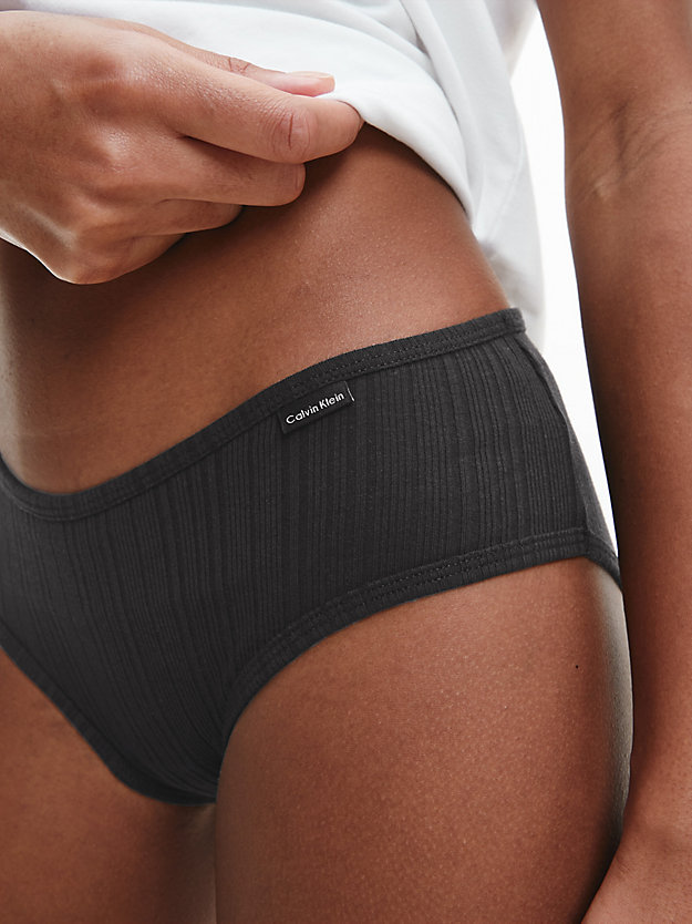 BLACK Hipster Panty - Pure Ribbed for women CALVIN KLEIN