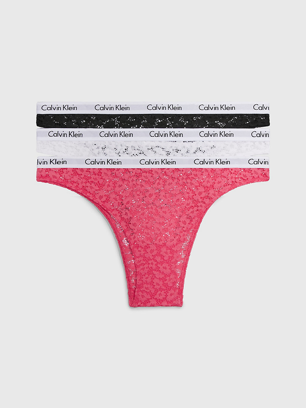 CERISE/WHITE/BLACK 3-Pack Brazilian Slips - Carousel undefined dames Calvin Klein