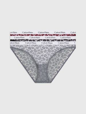 Calvin Klein Women's Carousel Bikini Briefs 3-Pack - Shoreline/Grey  Heather/Kingly Blue