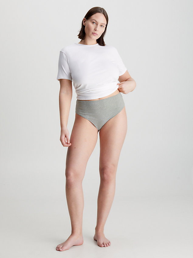 grey high waisted thong - flex fit for women calvin klein