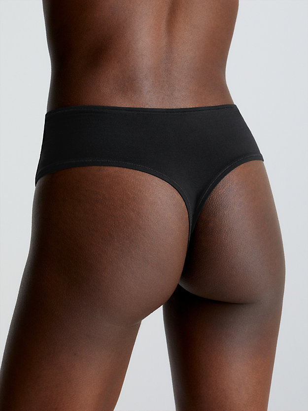 BLACK High Waisted Thong - Flex Fit for women CALVIN KLEIN