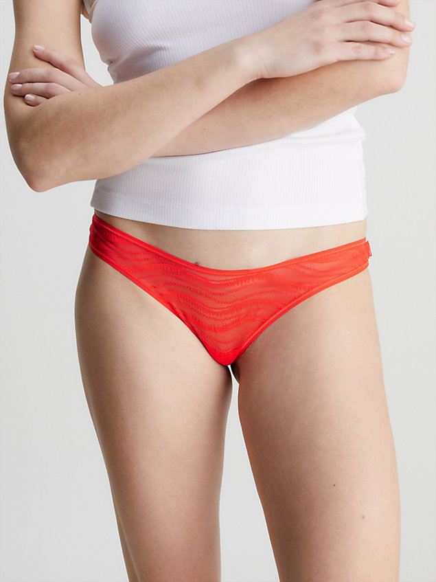 red lace thong for women calvin klein