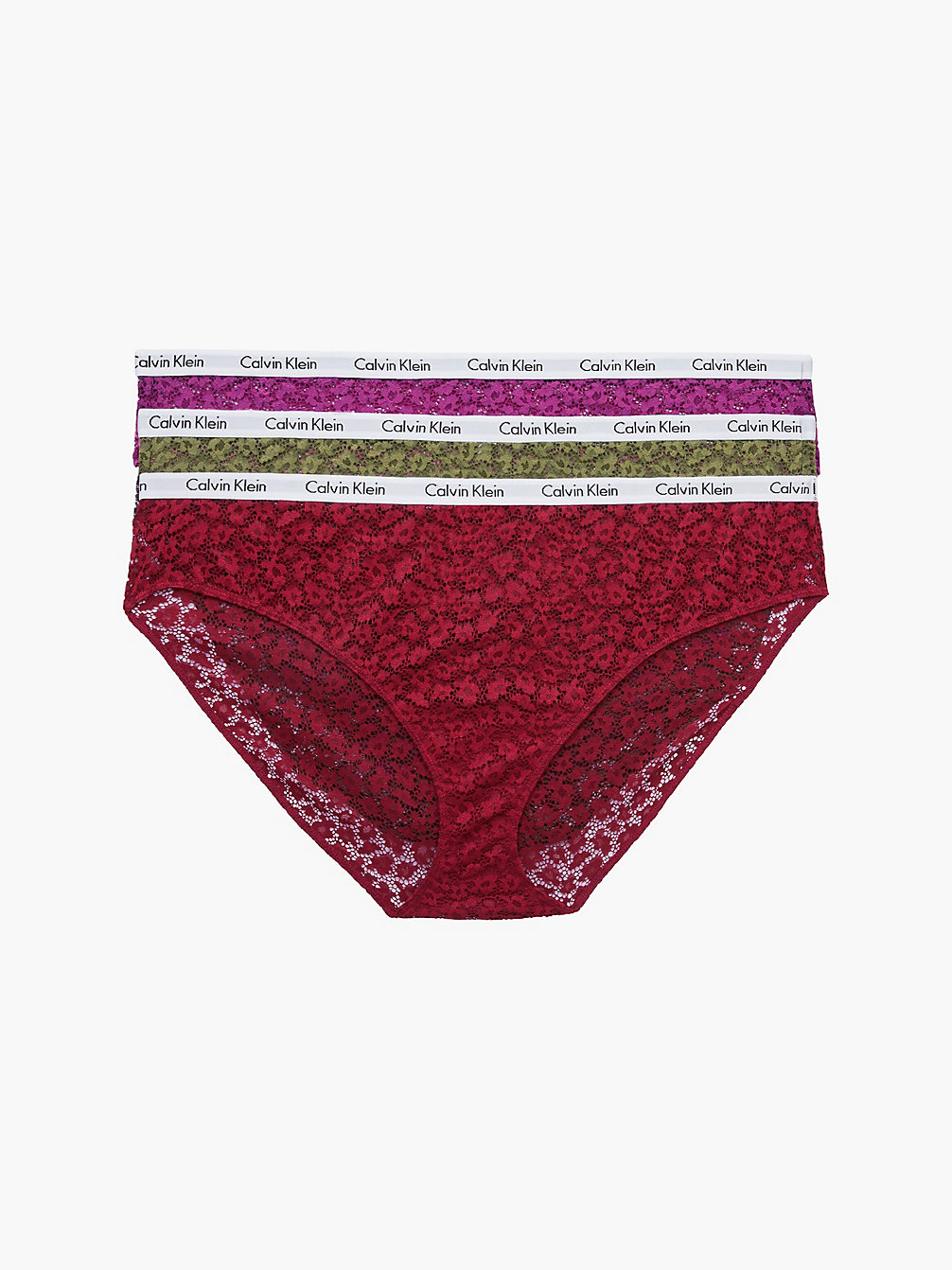 INTENSE PLUM/RED CARPET/OLIVE 3-Pack Grote Maat Bikini Slips - Carousel undefined dames Calvin Klein