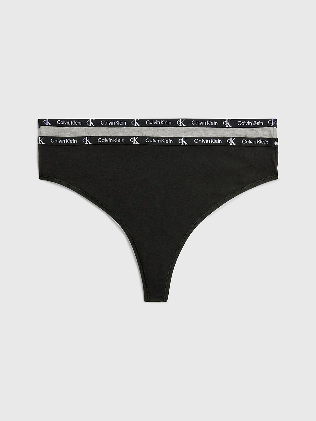 BLACK/GREY HEATHER 2 Pack Thongs - Ck96 undefined women Calvin Klein
