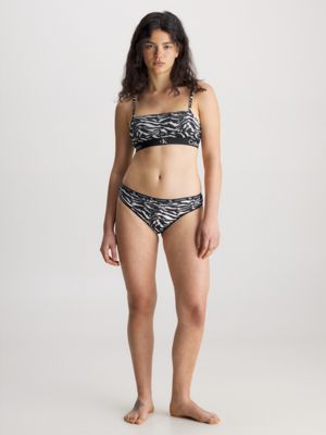 slip bikini in confezione da 2 - ck96 black/tiger print da donna calvin klein