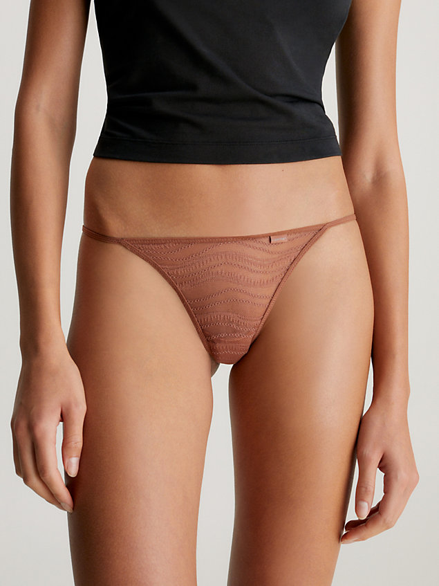 beige lace thong for women calvin klein