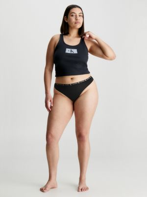 black/happy purple 2 pack thongs - ck96 for women calvin klein