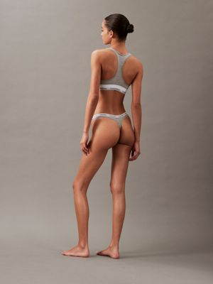 Calvin Klein Women's XS-XL Modern Cotton Thong Panty,, Grey Heather, Size  Small