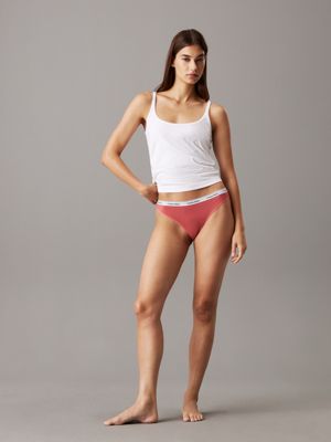 dusty cedar bikini briefs - modern logo for women calvin klein