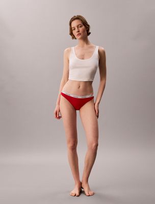 red bikini briefs - icon logo for women calvin klein