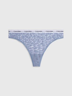 Calvin Klein Women Thong Tanga, Blue (Spectrum Blue), XS 