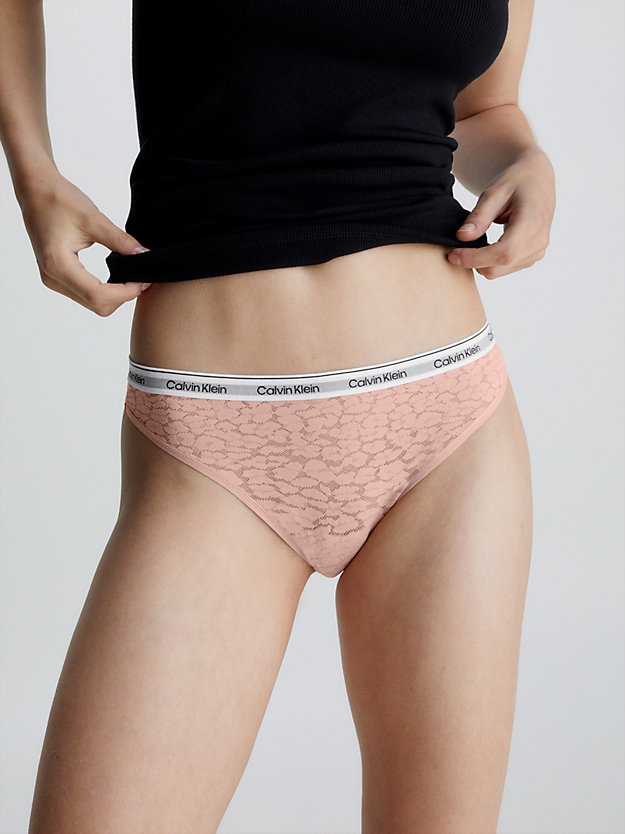 subdued lace high leg thong for women calvin klein