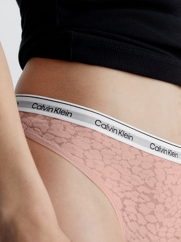 subdued lace high leg thong for women calvin klein