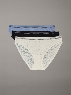 multi 3 pack lace bikini briefs for women calvin klein