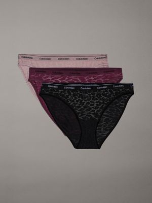 multi 3 pack lace bikini briefs for women calvin klein