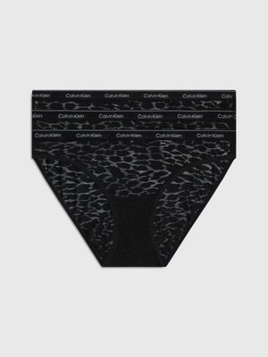 Calvin Klein Women Underwear Bikini 3Pk, Color:Black (Black/White