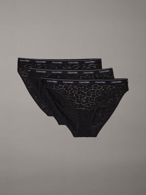 Calvin Klein Women`s Motive Cotton Bikini Panty 3 Pack (Small,  Black(QP2349-301)/G_F)