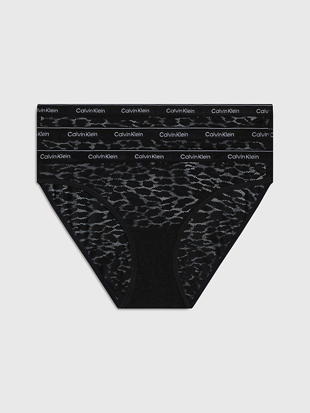 black/black/black 3 pack lace bikini briefs for women calvin klein