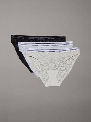 multi 3 pack lace bikini briefs for women calvin klein