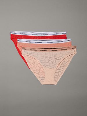 multi 3 pack lace bikini briefs for women calvin klein