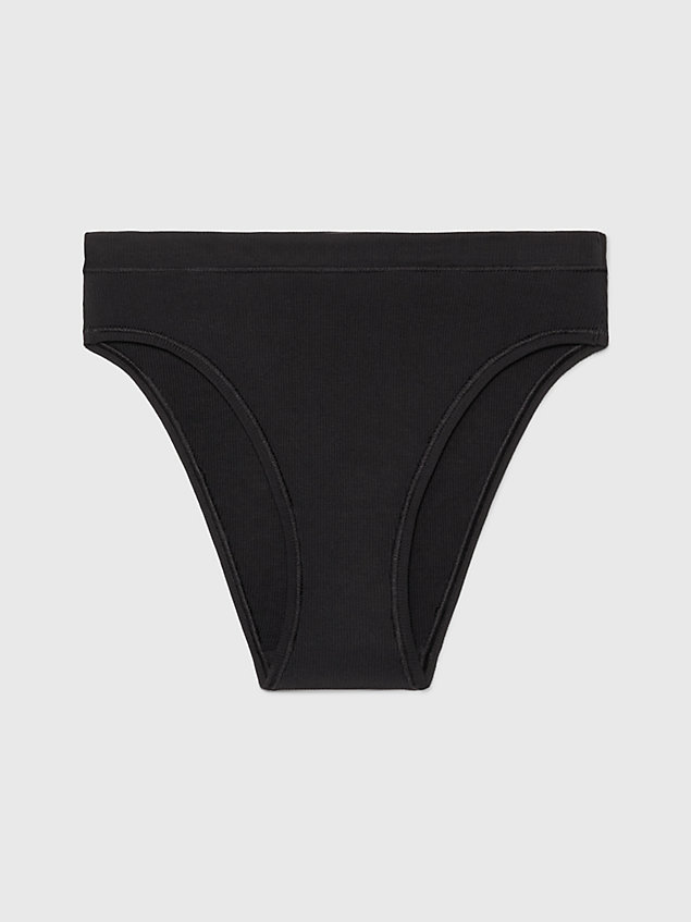 black high leg bikini briefs - ideal modal rib for women calvin klein