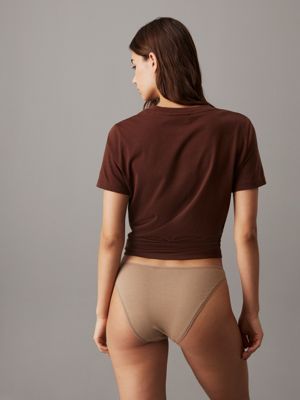 brown low rise bikini briefs - ideal cotton for women calvin klein